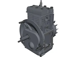 Engine Briggs&Stratton Lawn Mower CAD 3D Model