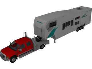 Ford F350 Super Dually 3D Model 3D Preview