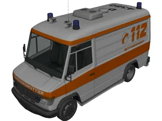 Mercedes-Benz Vario 614D German Ambulance 3D Model
