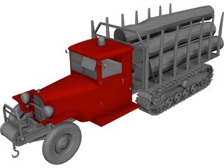 Truck Wood Chenille 3D Model