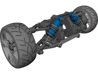RC Car Suspension Rear CAD 3D Model