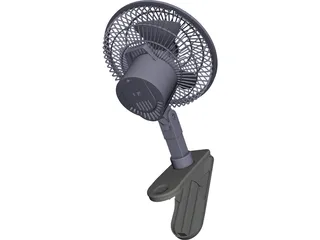 Clip On Fan CAD 3D Model