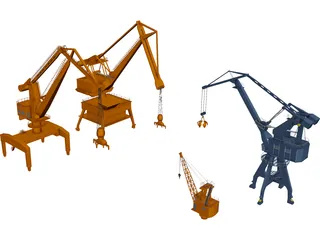 Port Handling Cranes 3D Model 3D Preview