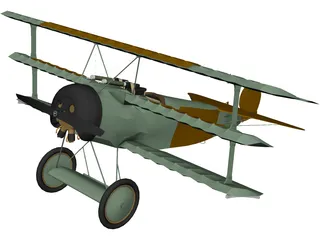 Fokker Dr.I 3D Model 3D Preview