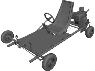Tecumseh 4 Stroke Go Cart 3D Model