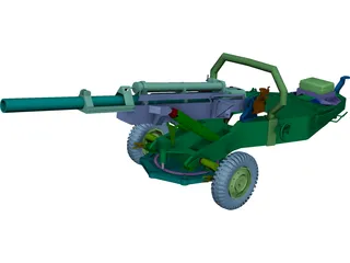 M102 Howitzer (105mm) 3D Model 3D Preview