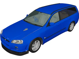 Nissan Steaga with Skyline Conversion 3D Model