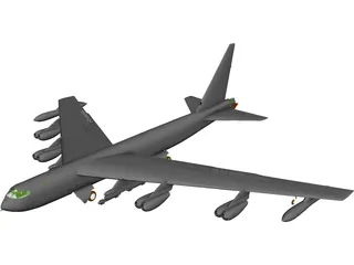 Boeing B-52 Stratofortress 3D Model 3D Preview