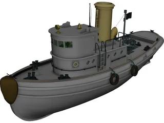 Coast Guard Tug 3D Model