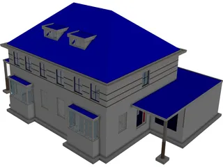 Dutch 2 Family House 3D Model