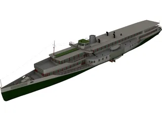 Rheundampfer Goethe Steam Ship 3D Model 3D Preview