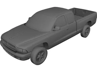 Dodge Dakota Extended Cab (1997) 3D Model