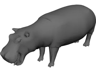Hippopotamus CAD 3D Model