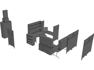 Office Furniture 3D Model 3D Preview