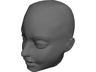 Head Female 3D Model