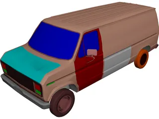Ford Van (1985) 3D Model 3D Preview