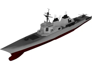 DDG-51 Arleigh Burke Class Destroyer 3D Model 3D Preview