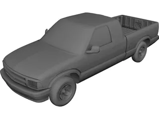 Chevrolet S10 Extended Cab Pickup (1996) 3D Model 3D Preview