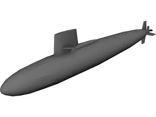 Skipjack Submarine CAD 3D Model