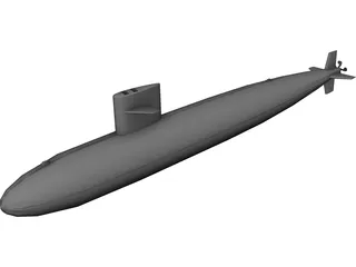 Sturgeon Submarine CAD 3D Model