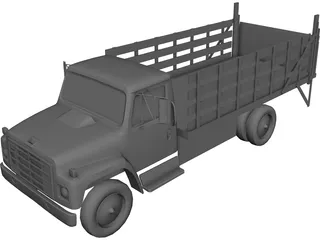 International Flatbed Truck 3D Model