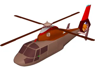 Eurocopter HH-65 Dolphin Coastguard 3D Model