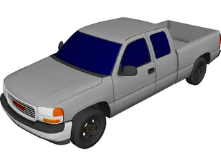 GMC Sierra Extended Cab Pickup (2000) 3D Model 3D Preview