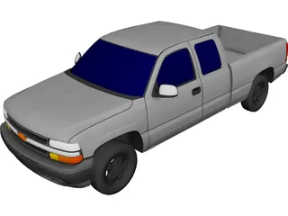Chevrolet Silverado Extended Cab (2000) 3D Model 3D Preview
