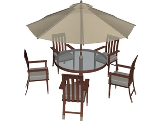 Table Set Patio 3D Model