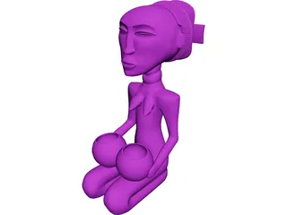 Africa Women Statue 3D Model