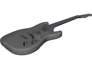 Fender Stratocaster Guitar Body CAD 3D Model