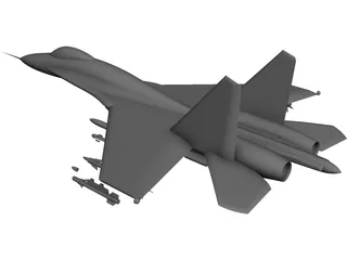 Sukhoi Su-27 Flanker CAD 3D Model