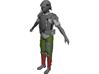 Soldier US Marine 3D Model