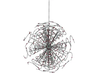 Outburst Crystal and Halogen Chandelier 3D Model