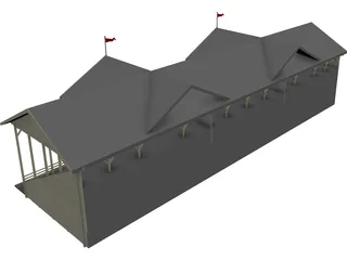 Cricket Stadium Spectator Stand 3D Model