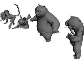 Kung Fu Panda 3D Model 3D Preview