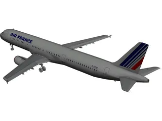 Airbus A321 Air France 3D Model