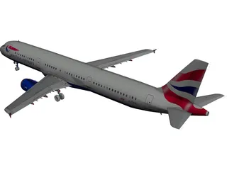 Airbus A321 British Airways 3D Model