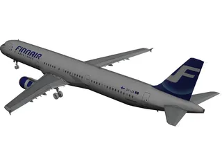 Airbus A321 FinnAir 3D Model