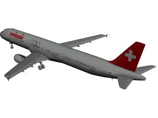 Airbus A321 SwissAir 3D Model