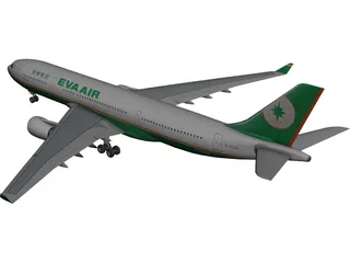 Airbus A330-200 Eva Air 3D Model