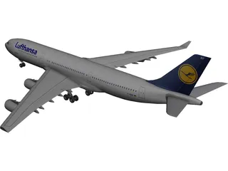 Airbus A340-200 Lufthansa 3D Model