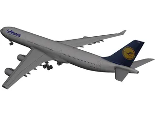 Airbus A340-300 Lufthansa 3D Model