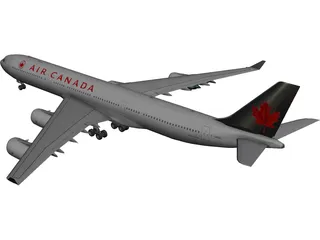 Airbus A340-500 Air Canada 3D Model