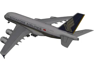 Airbus A380-800 Singapore Airlines 3D Model 3D Preview