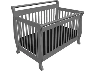 Baby Crib 3D Model 3D Preview