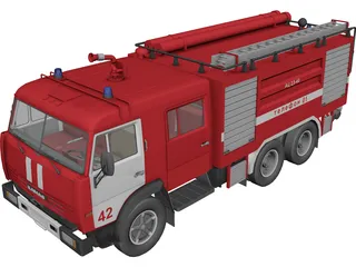 Kamaz Fire Truck 3D Model
