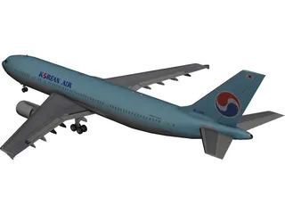 Airbus A300-600 Korean Air 3D Model