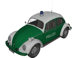Volkswagen Beetle German Police 3D Model 3D Preview