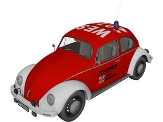 Volkswagen Beetle German Fire 3D Model